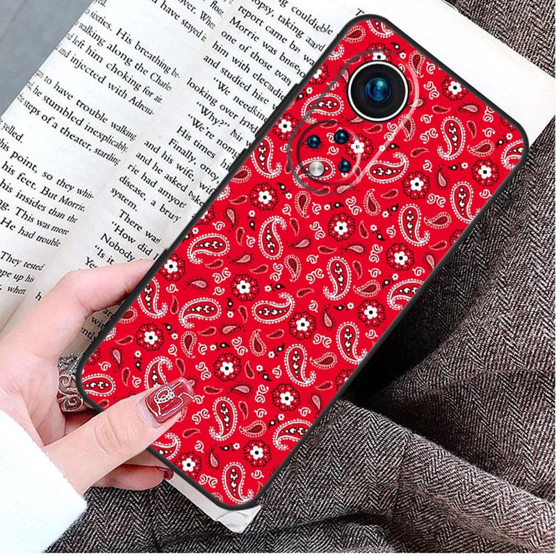 Red Bandana Paisley Case For Honor Magic 5 6 7 8 Pro Honor Win RT X9d X9c X9b X9a X8c X8b 50 70 90 400 200 Lite