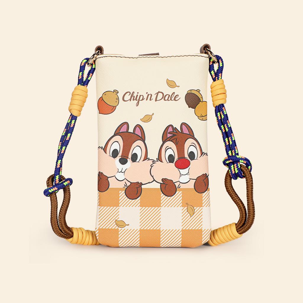 Notre Disney Officially Licensed Smartphone Shoulder Crossbody PVC Material with Wallet Pouch Women's Pouch, Bag, Bag, Belt, (Chip 'n Dale)