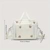 Large Capacity Polyester Bear Embroidery Mommy Storage Tote Multiple Compartments Detachable Strap Shopping Carts Comfortable
