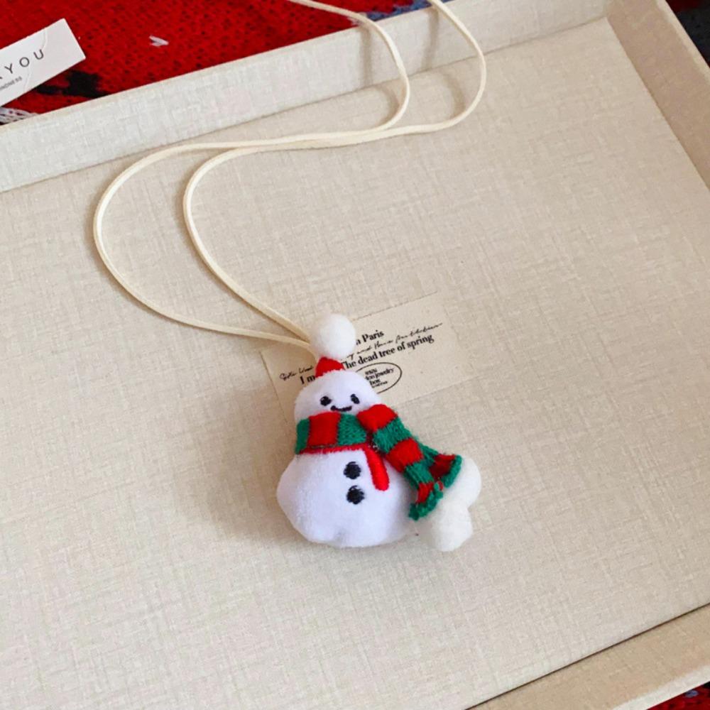 Snowman Christmas Necklace Elk Long Necklace Fashion Sweater Chain Pendant  Women