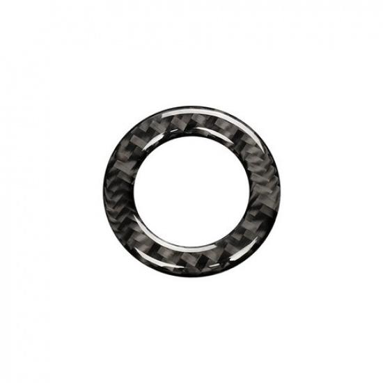 Black Carbon Fiber + Rubber Car Start Button Ring Sticker For Infiniti Q50 Q60