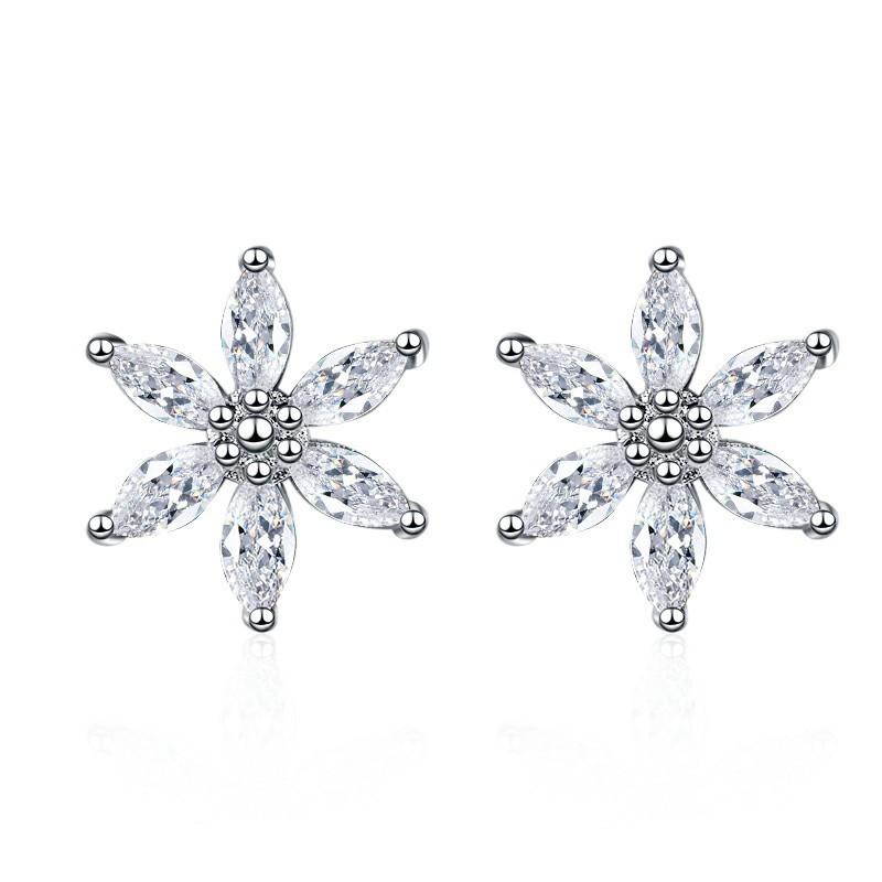 925 Sterling Silver Earrings For Women Round Zircon Earrings Sparkling Party Wedding Jewelry Gift AccessoriesGood Product