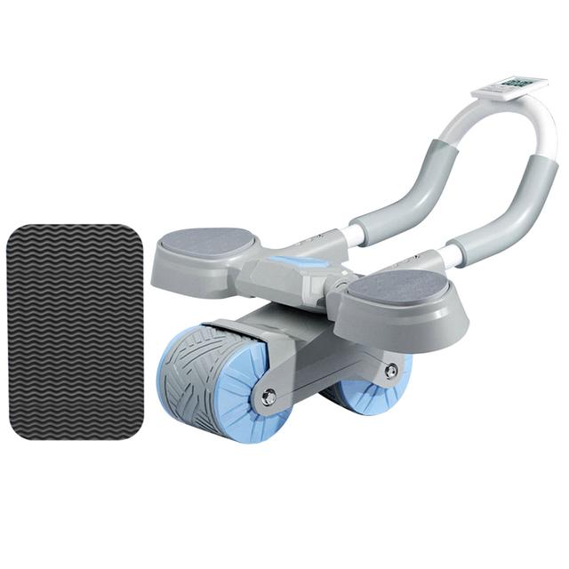2 In 1 Belly Wheel Balanced Support and Digital Counter Automatic Rebound Mute Abdominal Exerciser Arm Muscles Slimming Home Gym