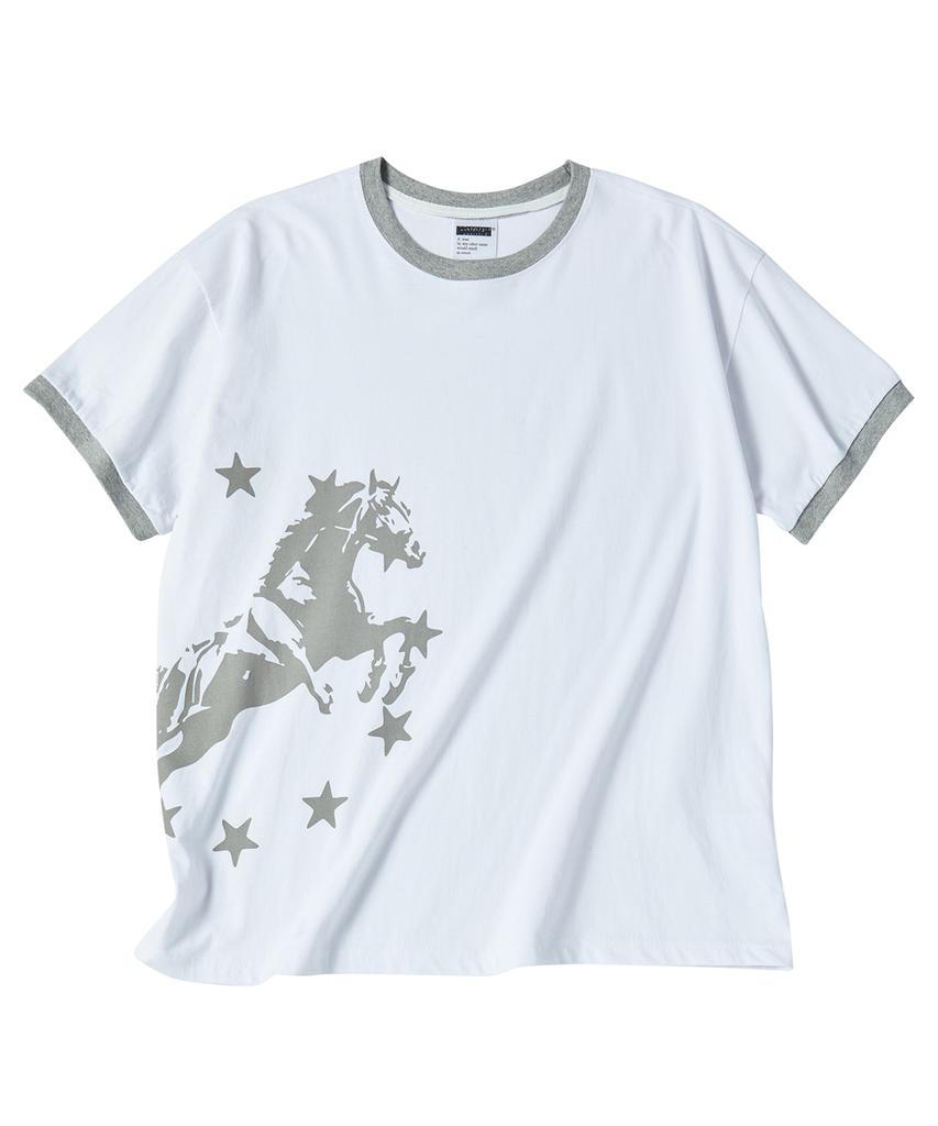 Eontaiteulseoul Starry Unicorn Ringer Crop Short Sleeve White