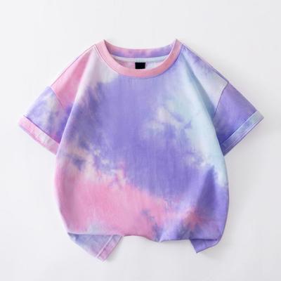 Kids Summer Short Sleeve Tees Child Tie-dye Fashion T-shirt Baby Boys And Girls Clothes Children Comfortable Leisure Tops