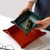 1PZ 25x25cm Stile Nordico Vassoia Portaoggetti in Pelle Organizer da Scrivania Per Chiavi Gioielli Cosmetici Scatola Portaoggetti Organizer Pieghevole Decorazione per la Casa