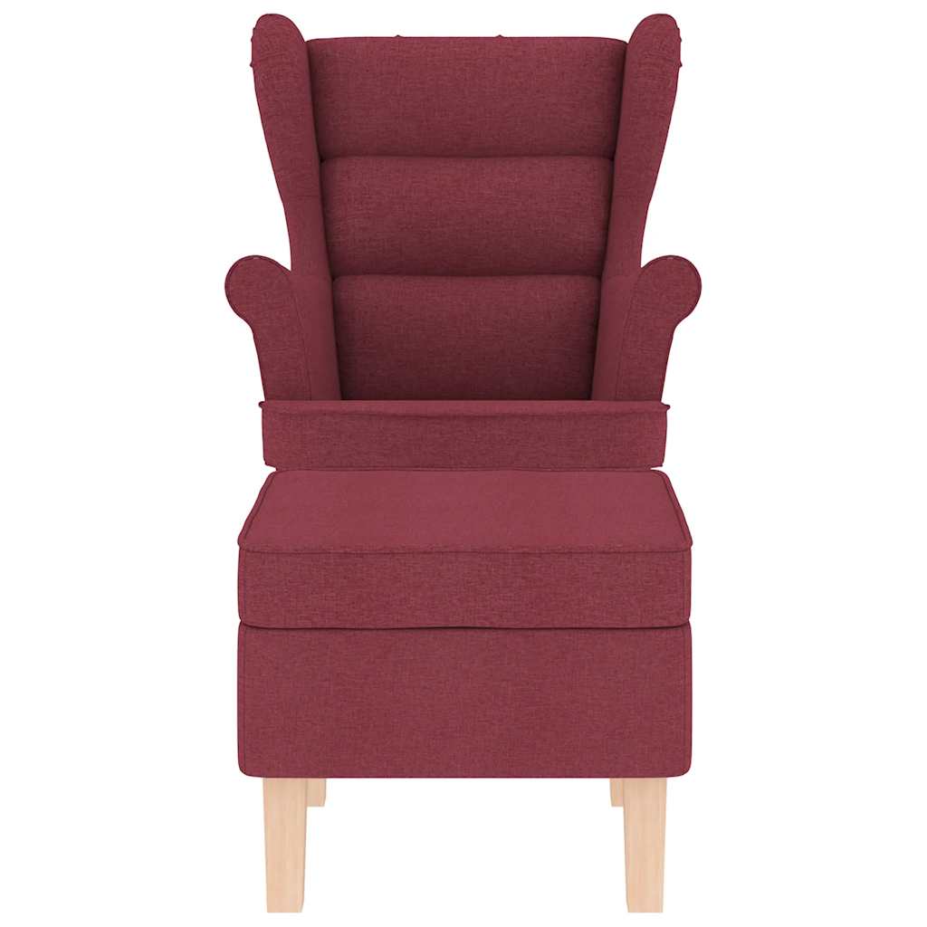 Rocking Chair with Footstool Burgundy Fabric