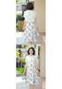 Elegant Loose-Fit Chiffon Dress with Wide-Leg Skirt for Middle-Aged and Elderly Women