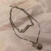 Portrait ins cold wind double-layer titanium steel necklace female ins hip-hop niche design sense collarbone chain 2024 new model