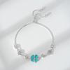 1Pcs Adjustable Chain Four Leaf Clover Bracelet Women Lucky Zircon Opal Jewelry Everyday Gift for Sister