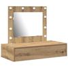 Makeup Table with Drawers Brown 83 X 40 X 70 Cm Engineered Wood