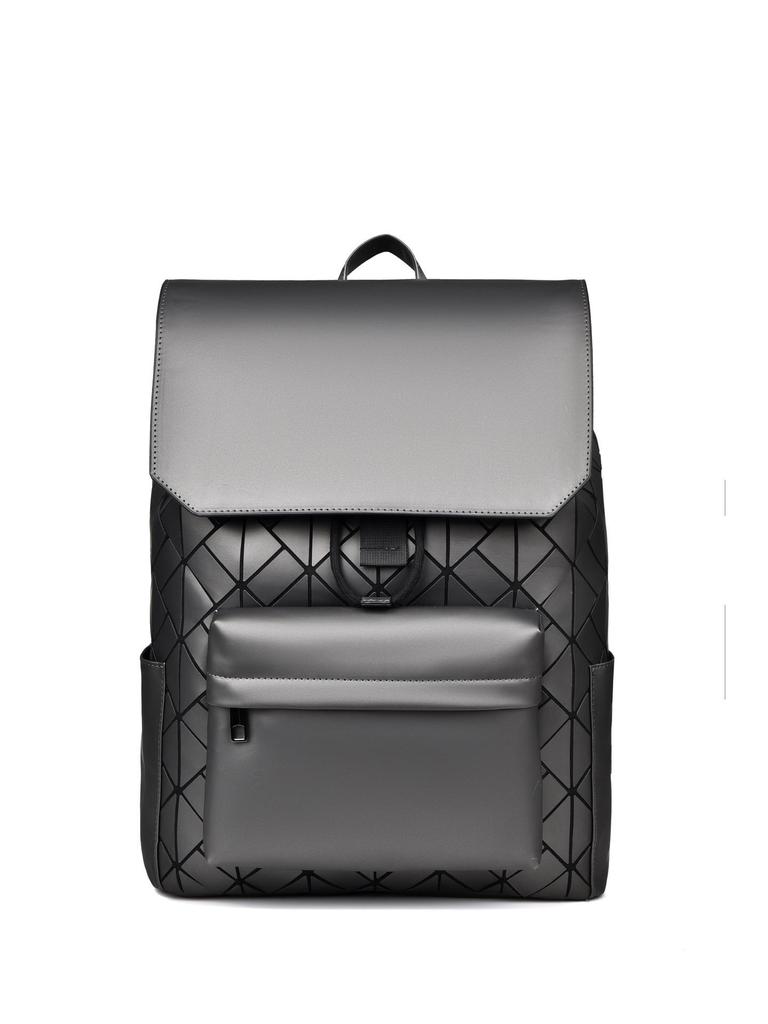 Trendy Men's Geometric Pattern Bookbag: Stylish, Versatile, Large Capacity, Lightweight Double Shoulder Backpack