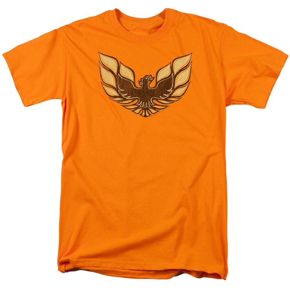 Pontiac Ross 1975 Bird T Shirt Mens Licensed Auto Car Tee Thunder Bird Orange S