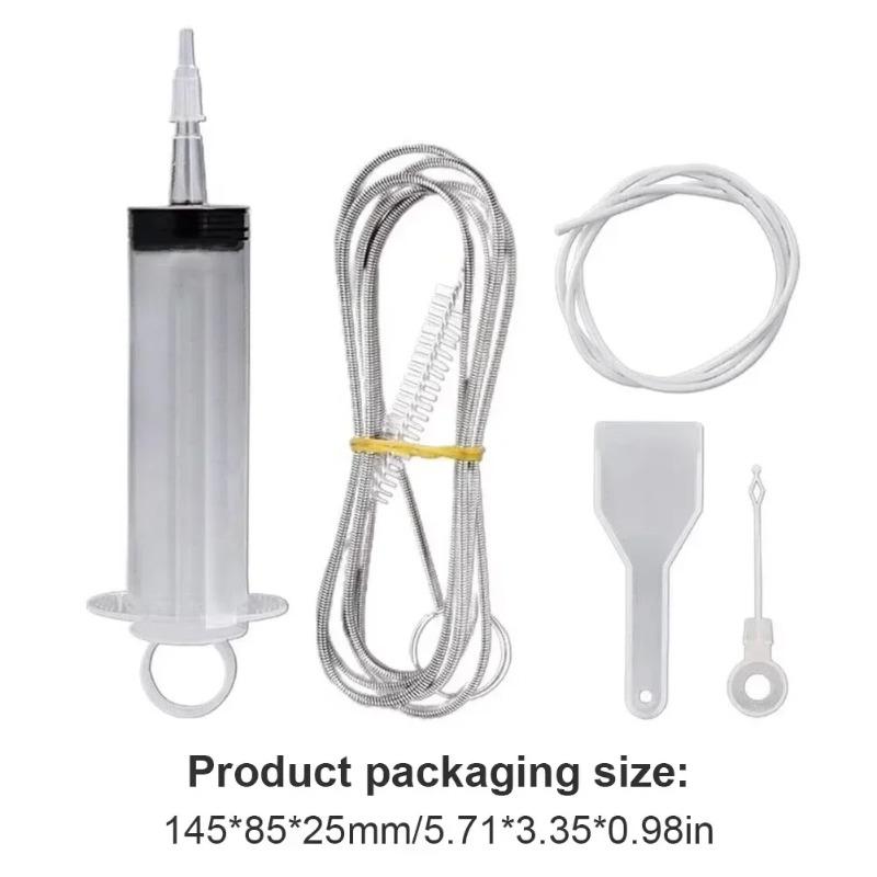5pcs-set Fridge Dredging Kit Flexible Refrigerator Scrub Brush Reusable Fridge Drain Hole Dredging Remover Cleaning Syringe