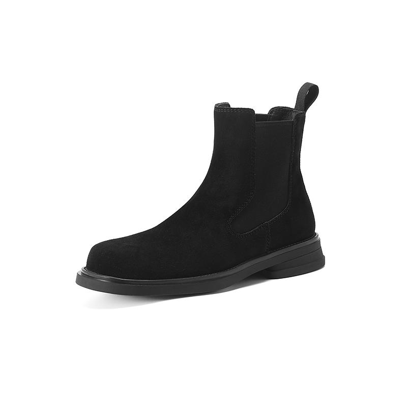2025 Winter/Autumn Chelsea Boots Genuine Leather Shoes for Women Retro Boots Round Toe Ankle Boots British Style Women Shoes