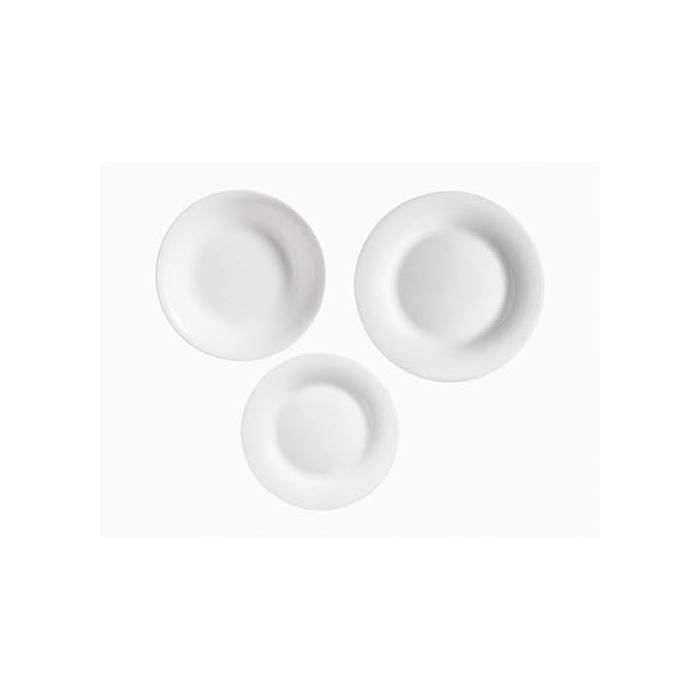 Service de table en verre opale - Vivalto - Blanc - 2 unités - 30x35x28 cm - 13,05 kg