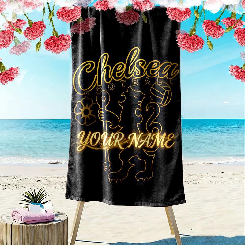 Custom Chelsea Print Beach Towel, Large Soft Quick Dry Towel for Beach Camping Swimming