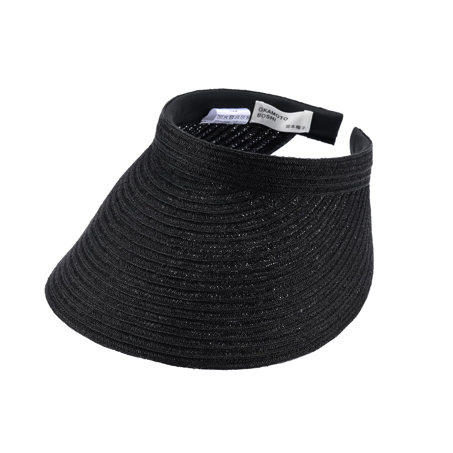 

Окамото Хатс Манила Хемп Солнцезащитный козырек (Женская шляпа козырек клипса солнцезащитный козырек стильная женская шляпа из конопли УФ защита сделано в Японии) ok-bp008 Черный