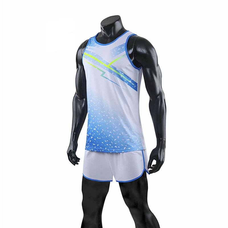 Fashion Men Women Vest+Shorts Breathable Track Field Competition Sportswear Sprint Running Suit Marathon Clothes Running Sets