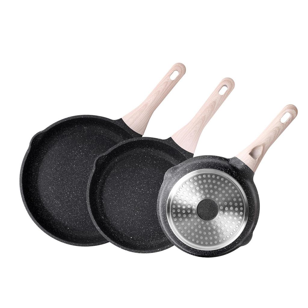 Non-Stick Flat-Bottomed Frying Pan for Steak, Omelette, Pancake, Breakfast, Stir-Fry, Gas & Induction Cookers