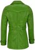 Lambskin Genuine Leather Casual Soft Fit Women Trench Coat Stylish Green Handmade