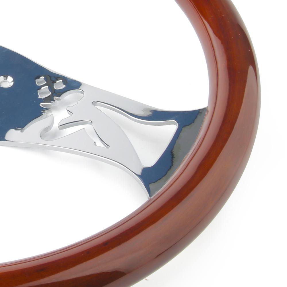 Beauty Carved Style Universal Classic Real Mahogany Wood Steering Wheel 380mm 15 Inch Car Steering Wheel