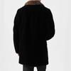 Men's Mid-Length Wool Coat with Faux Mink Fur Lapel - Fashionable, Casual, and Warm Dad's Wear