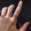 Retro "Healing" Wound Stitches Adjustable Open Ring For Men Silver-plated Copper Gothic Punk Edgy Jewelry Accessories Cool Gift