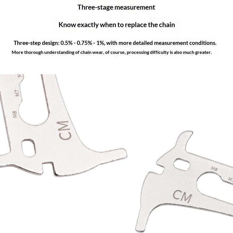 1Pcs Road Bike Bolt Measurement Wear Gauge Tool Portable 6-In-1 Bicycle Chain Gauge New Design Multitool
