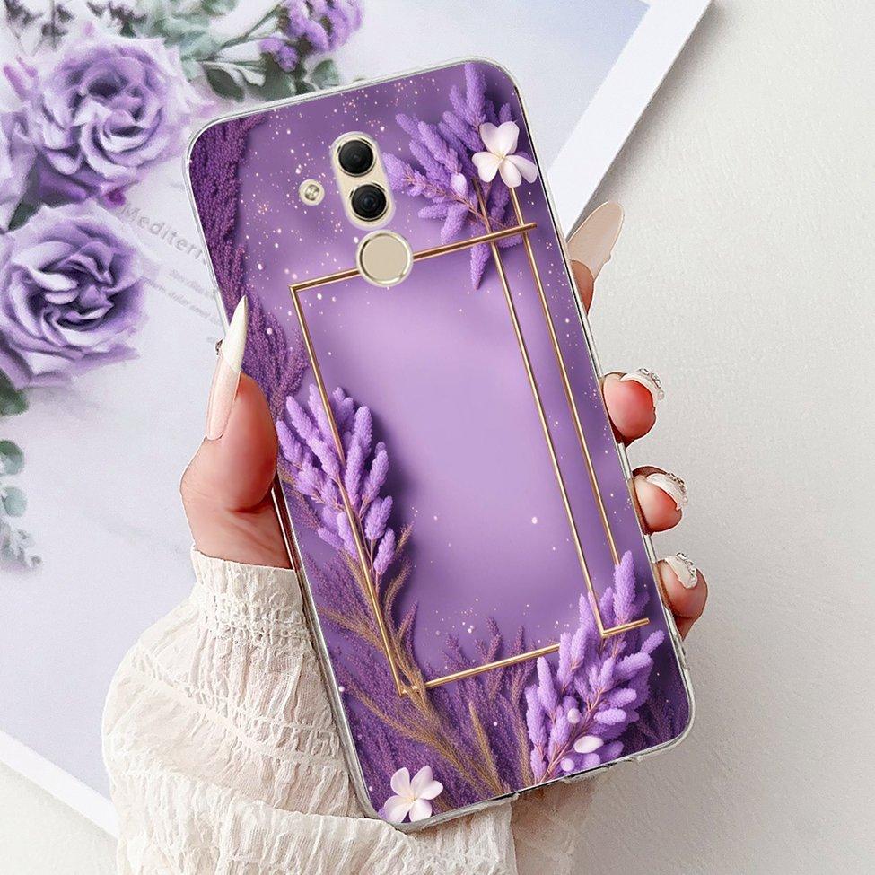 Clear For Huawei Mate 20Lite SNE-LX3 INE-LX2 Back Cover For Huawei Mate 20 Lite Case Cute Cartoon Cat Luxury Flowers Funny Funda