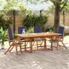 VidaXL 5pcs Garden Dining Set Solid Acacia Wood Textilene, Outdoor Dining Set, Room Furniture 3279302