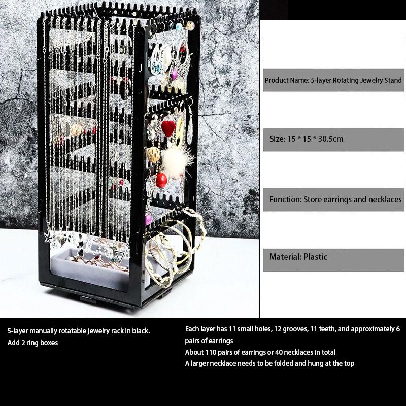 Plastic Transparent Jewelry Box Storage Necklace Bracelet Jewelry Boxes Organizer Earrings Display Stand Storage Accessories