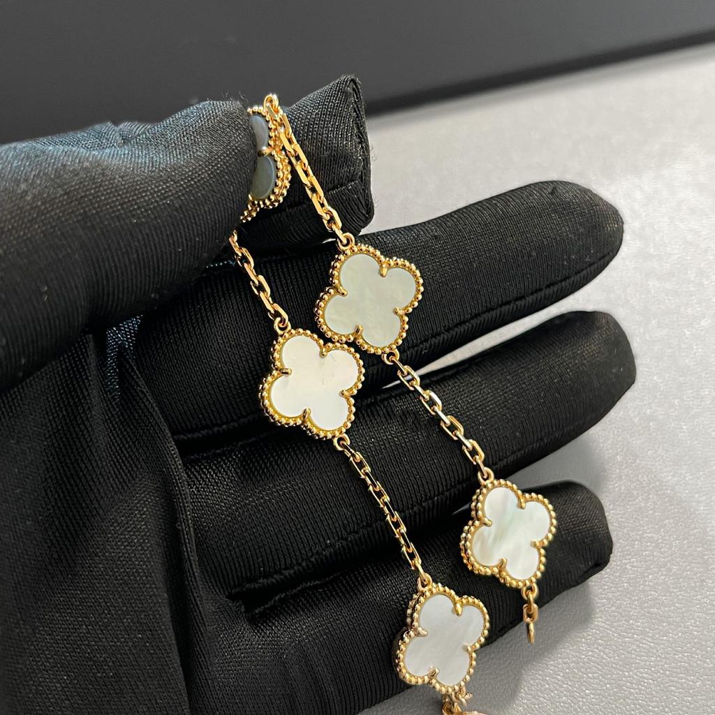 Złota Bransoletka i Naszyjnik z Czterolistną Koniczyną, Platerowane 18K - Idealny Prezent na Urodziny Dziewczyny