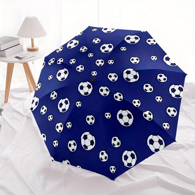 Compact And Stylish Umbrella Featuring a Soccer Ball Design with a Plastic Handle, Perfect for All Seasons And Versatile for H