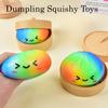 Speelgoed Kinderen Kinder Regenboogkleur Knödel Squishy Speeltje met Bamboe Langzaam Rijzend Stressverlichting Fidget Bal Zacht Knijpbaar voor Volwassenen