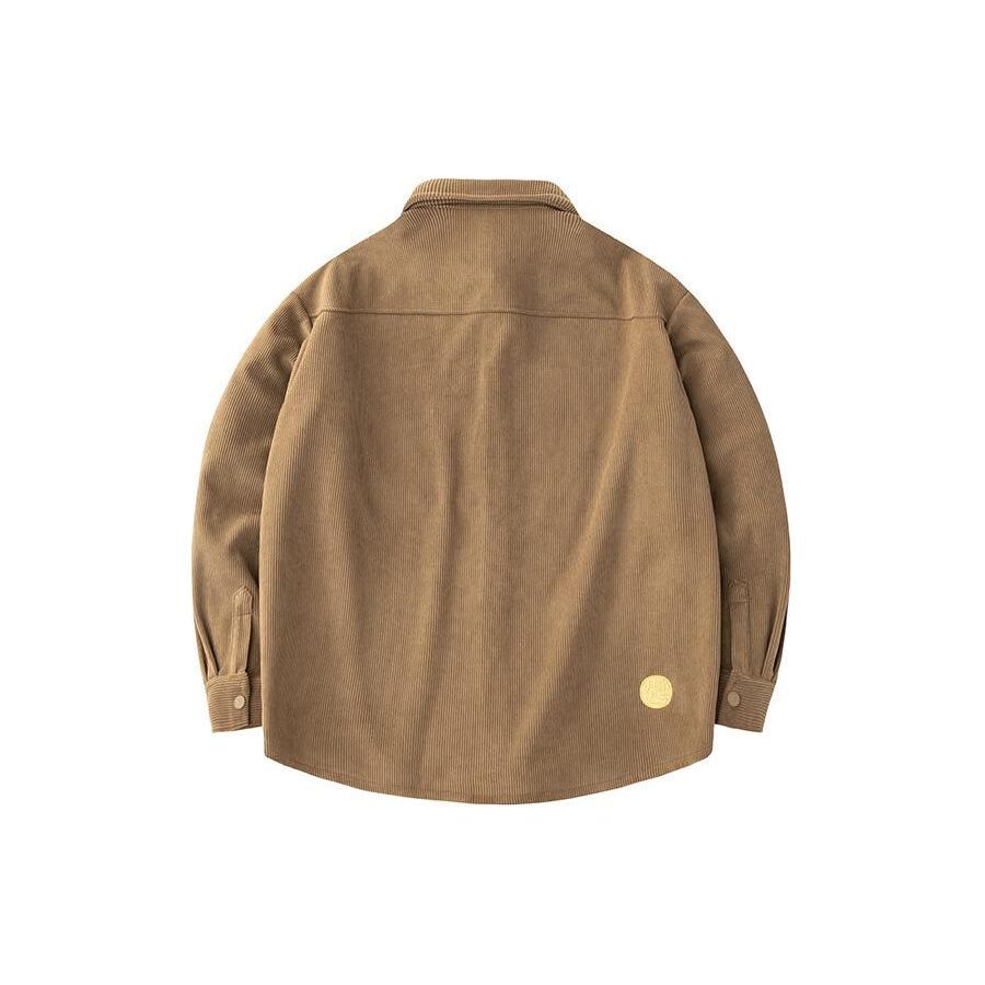 Anta Good Things Happen Solid Color Square Neck Casual Long Sleeve Shirt Men Shirts Hazelnut-Brown 152418110-1