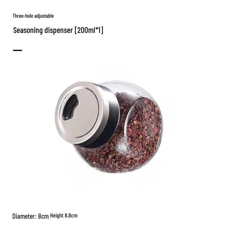 Lead-Free Glass Seasoning Shaker Set with Rotating Lids