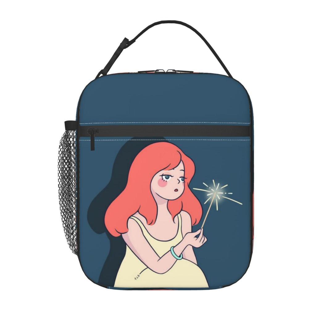 Cartoon Fashion Girl Insulated Lunch Bags for School Office Sport Car Portable Cooler Thermal Bento Box Women Children