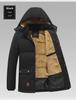 Men's Thick Plush Cotton Jacket, Large Size, Year-Round Warm Casual Coat