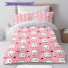 Pink Cartoon Art Pattern Bedding,Quilt Set Quilt Cover Pillowcase Home Birthday Gift (1 * duvet cover + 2 * pillowcase, without core)