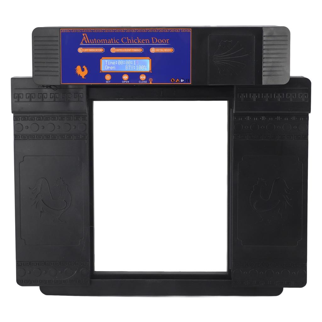 Automatic Chicken Door with Timer Solar Battery Powered LED Display Double Doors Electric Chicken