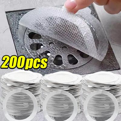 10-200 ks Náplast na podlahový odtok Jednorázová náplast proti ucpávání Filtr Lapač vlasů do koupelnové kanalizace Kuchyňské a koupelnové nástroje na ucpávání