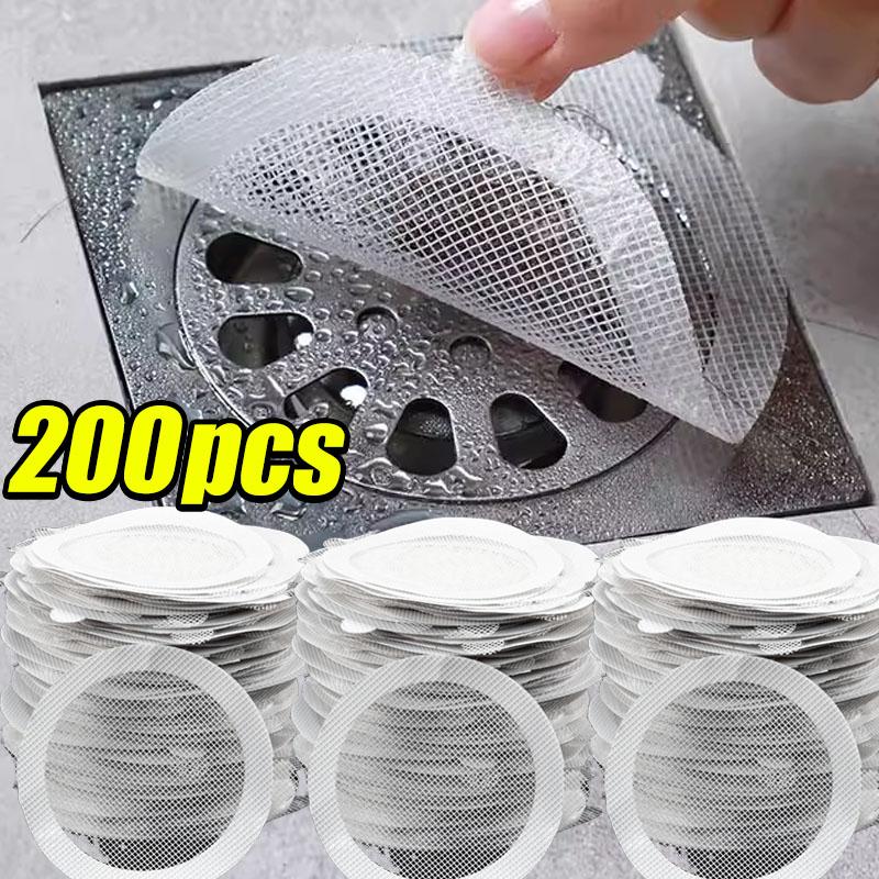 10-200PCS Patch de Bonde de Sol Jetable Anti-Obstruant Filtre Patch Salle de Bain Égout Attrape-Cheveux Cuisine & Salle de Bain Outils d'Obturation