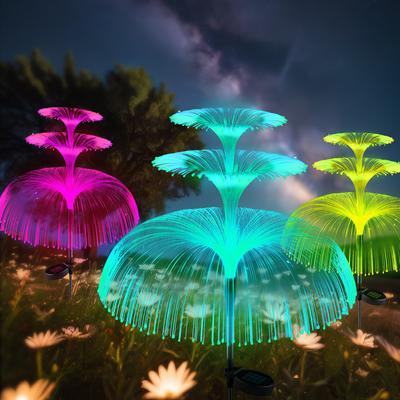 1 Pack 1/2/3 Layer Solar Fountain Jellyfish Lights Christmas Tree Lights With Colorful Changing LED Halloween Decorations