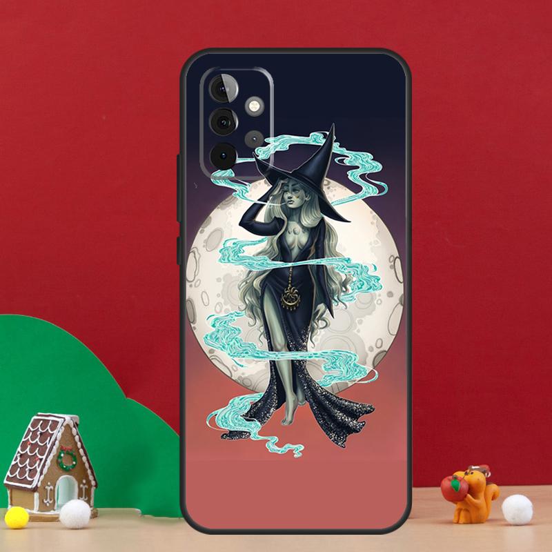 Moon Witch Horror Case For Samsung Galaxy A54 A06 A16 A26 A36 A56 A53 A32 A52 A33 A13 A55 A35 A15 A14 A34 A17