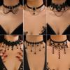 Punk Lace Choker Retro Choker Black Gothic Lolita Teardrop Tassel Necklace