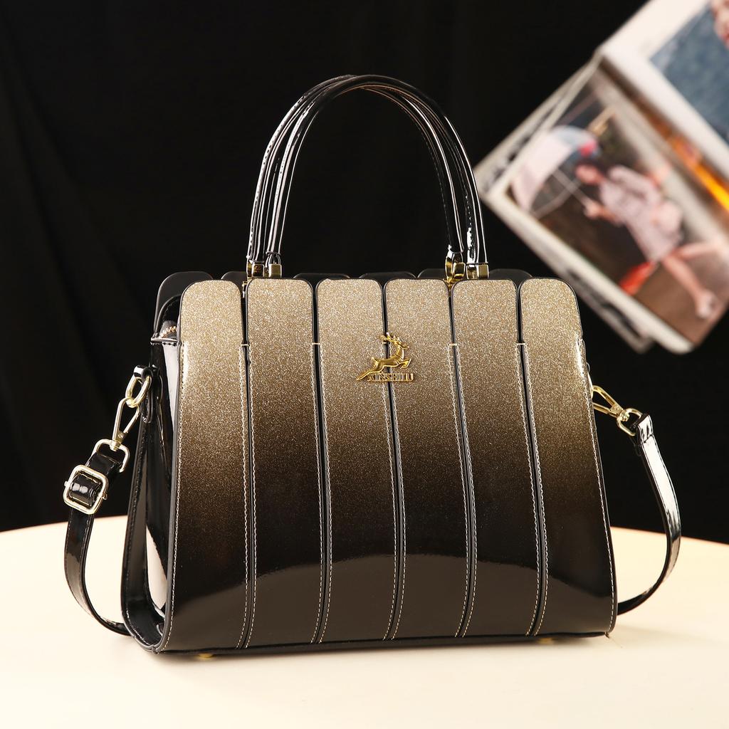Nuova Borsa Donna Versatile in Pelle Laccata Monospalla a Tracolla Borsa a Mano in Pelle Lucida Moda