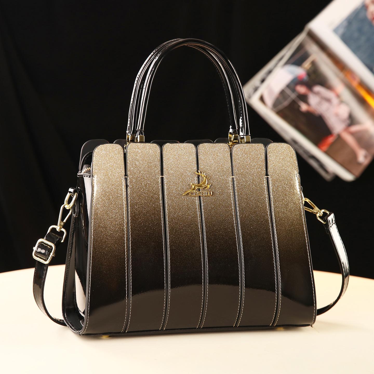New Patent Leather Women s Bag , Versatile, Sophisticated Shoulder, Crossbody, and Handbag for Mature Women KTB