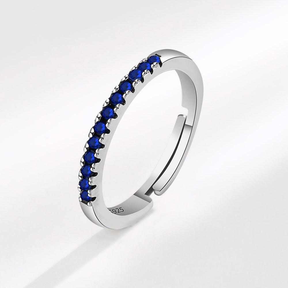 S925 Silver Rainbow Zircon Ring For Women Light Luxury Niche Colorful Band Fashion Jewelry Gift
