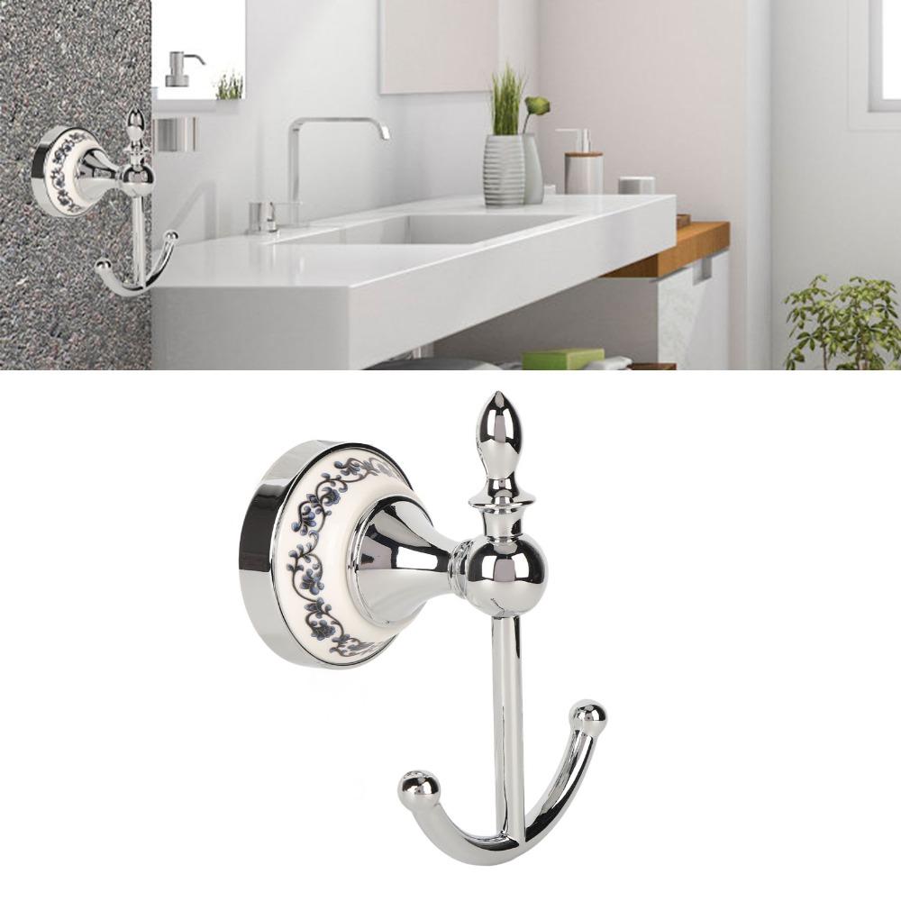 Silver Coat Hook Stainless Steel Ceramic Zinc Alloy Robe Hook Wall Hook Entryway Bathroom Bedroom